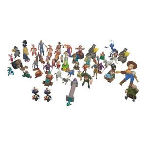 Lot of 50+ Disney Toy Figures Assorted Characters Dwarfs Aladdin Hunchback Bali